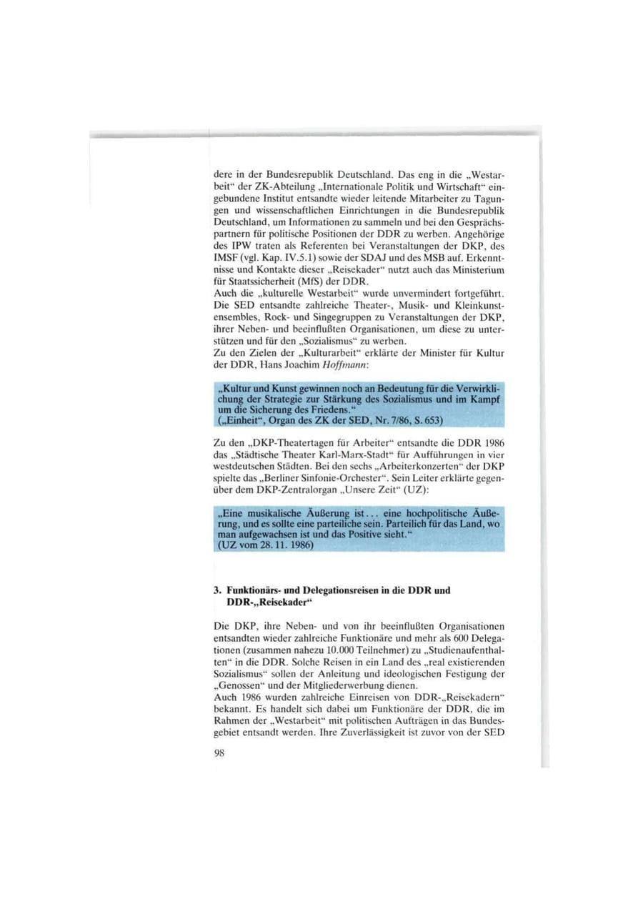 Seite 98 des Verfassungsschutzbericht 1986 Bund