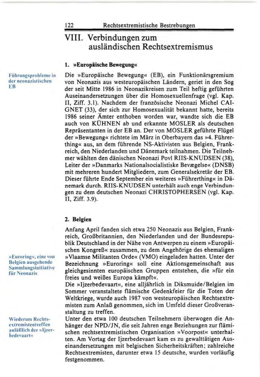 Seite 122 des Verfassungsschutzbericht 1987 Bund