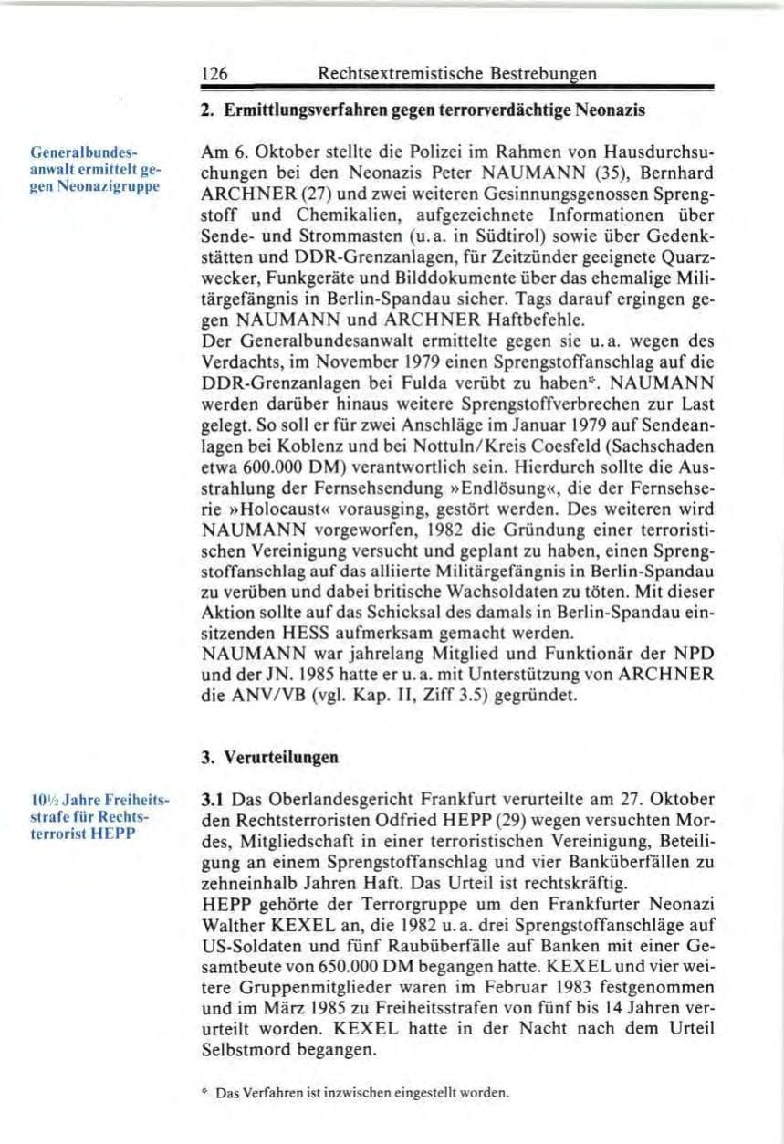 Seite 126 des Verfassungsschutzbericht 1987 Bund
