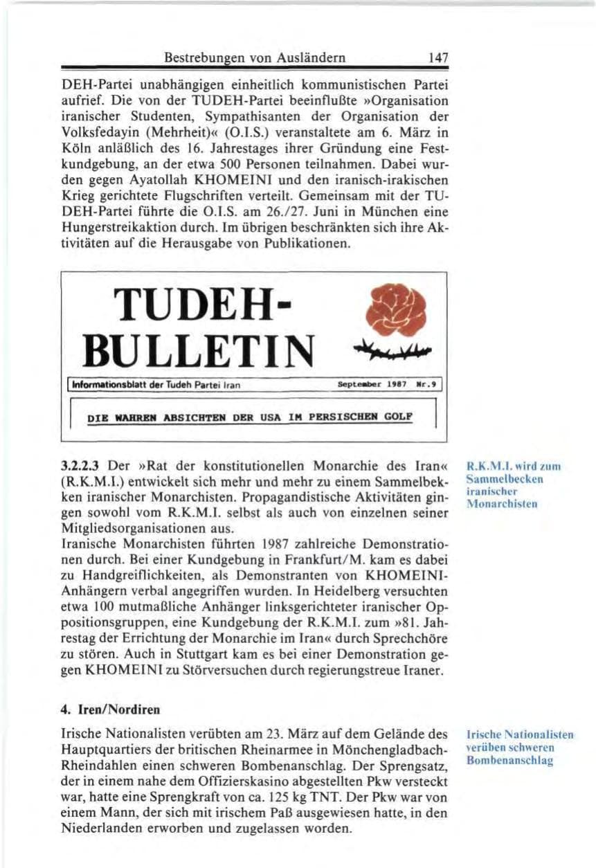 Seite 147 des Verfassungsschutzbericht 1987 Bund