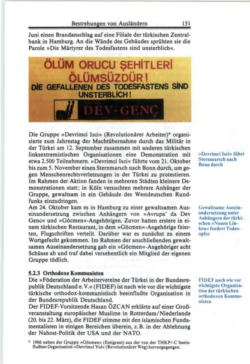 Seite 151 des Verfassungsschutzbericht 1987 Bund