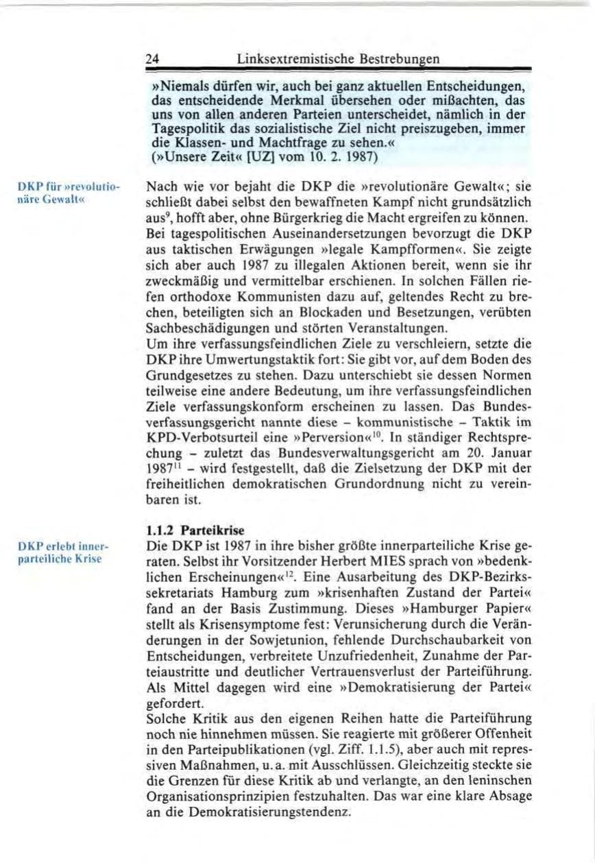 Seite 24 des Verfassungsschutzbericht 1987 Bund