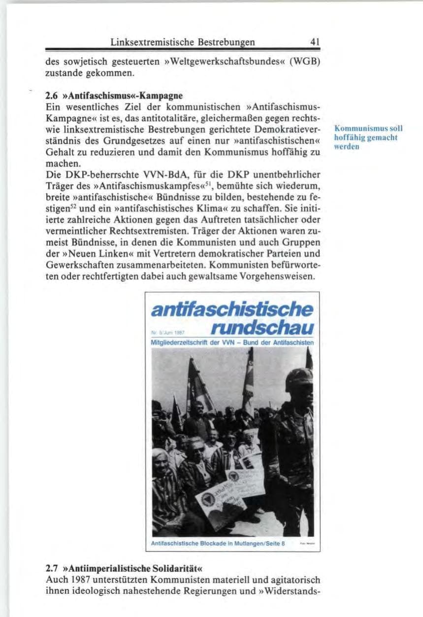 Seite 41 des Verfassungsschutzbericht 1987 Bund