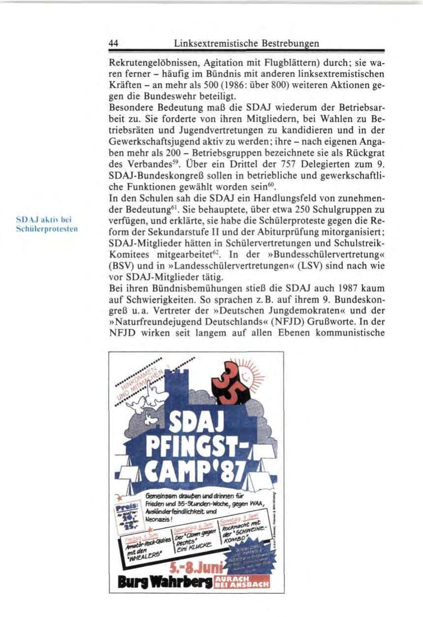 Seite 44 des Verfassungsschutzbericht 1987 Bund