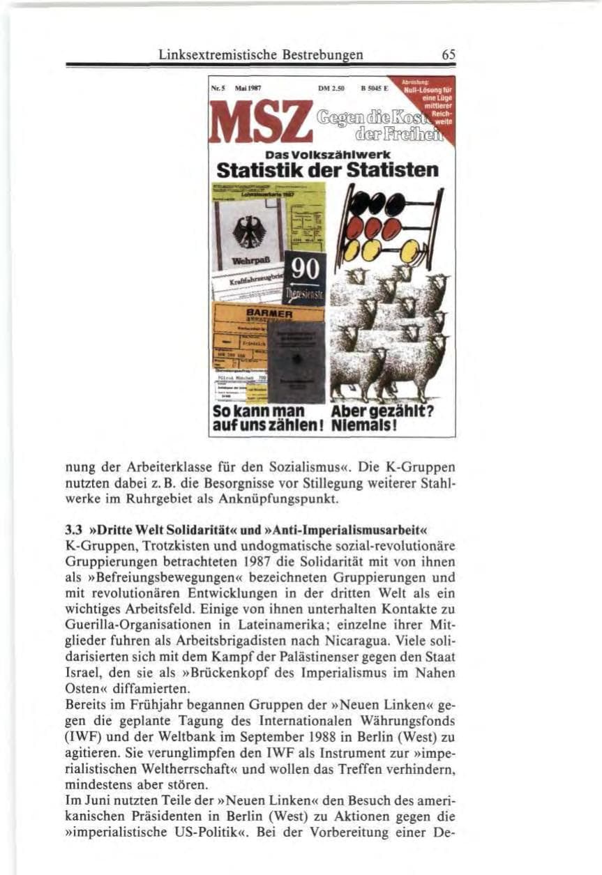 Seite 65 des Verfassungsschutzbericht 1987 Bund