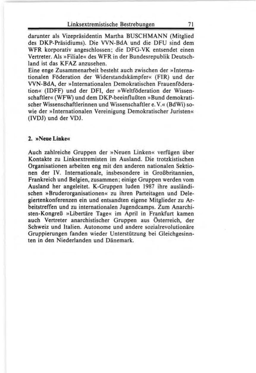 Seite 71 des Verfassungsschutzbericht 1987 Bund