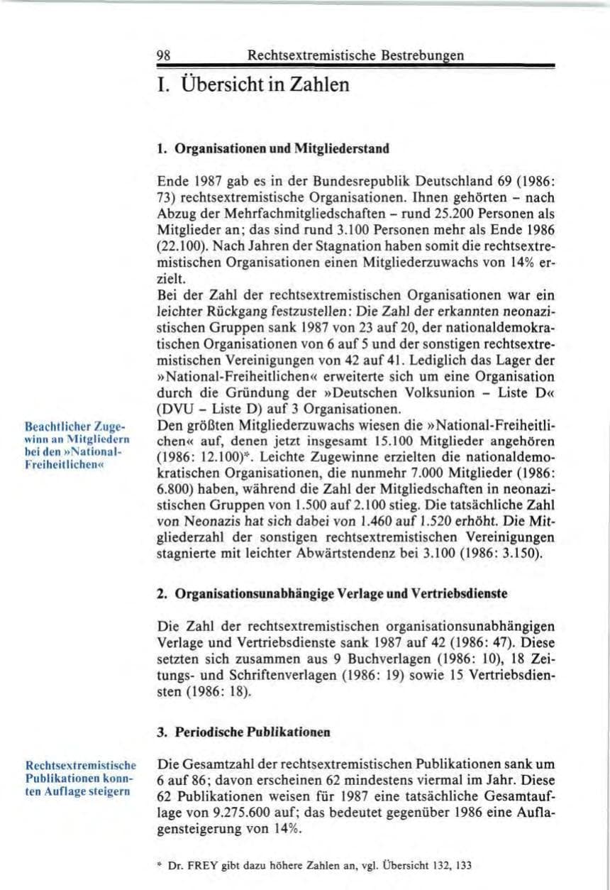 Seite 98 des Verfassungsschutzbericht 1987 Bund