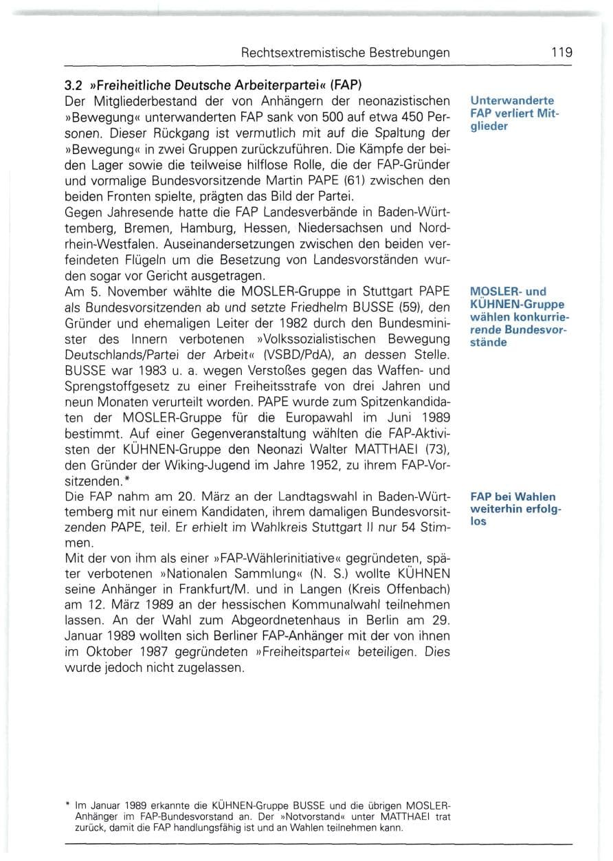 Seite 119 des Verfassungsschutzbericht 1988 Bund