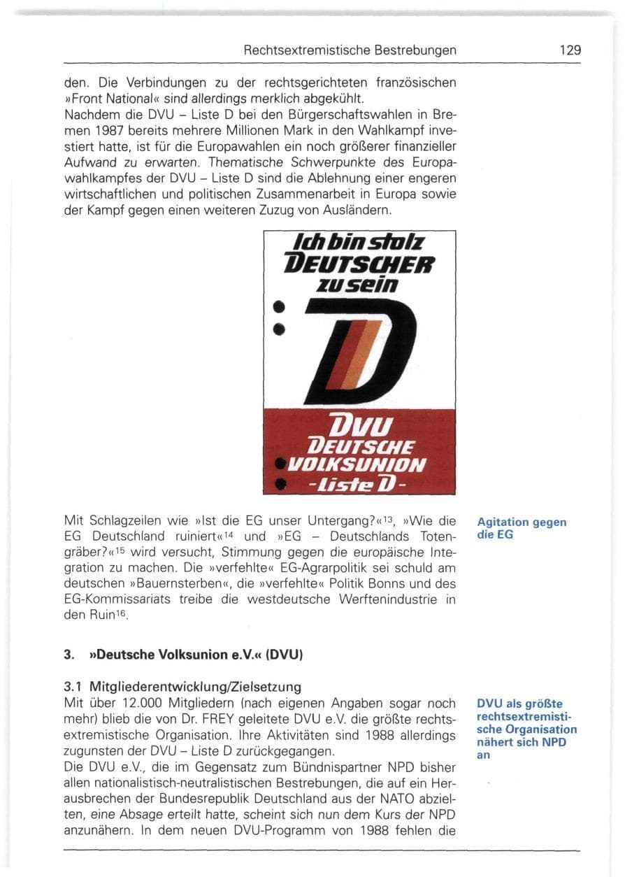 Seite 129 des Verfassungsschutzbericht 1988 Bund