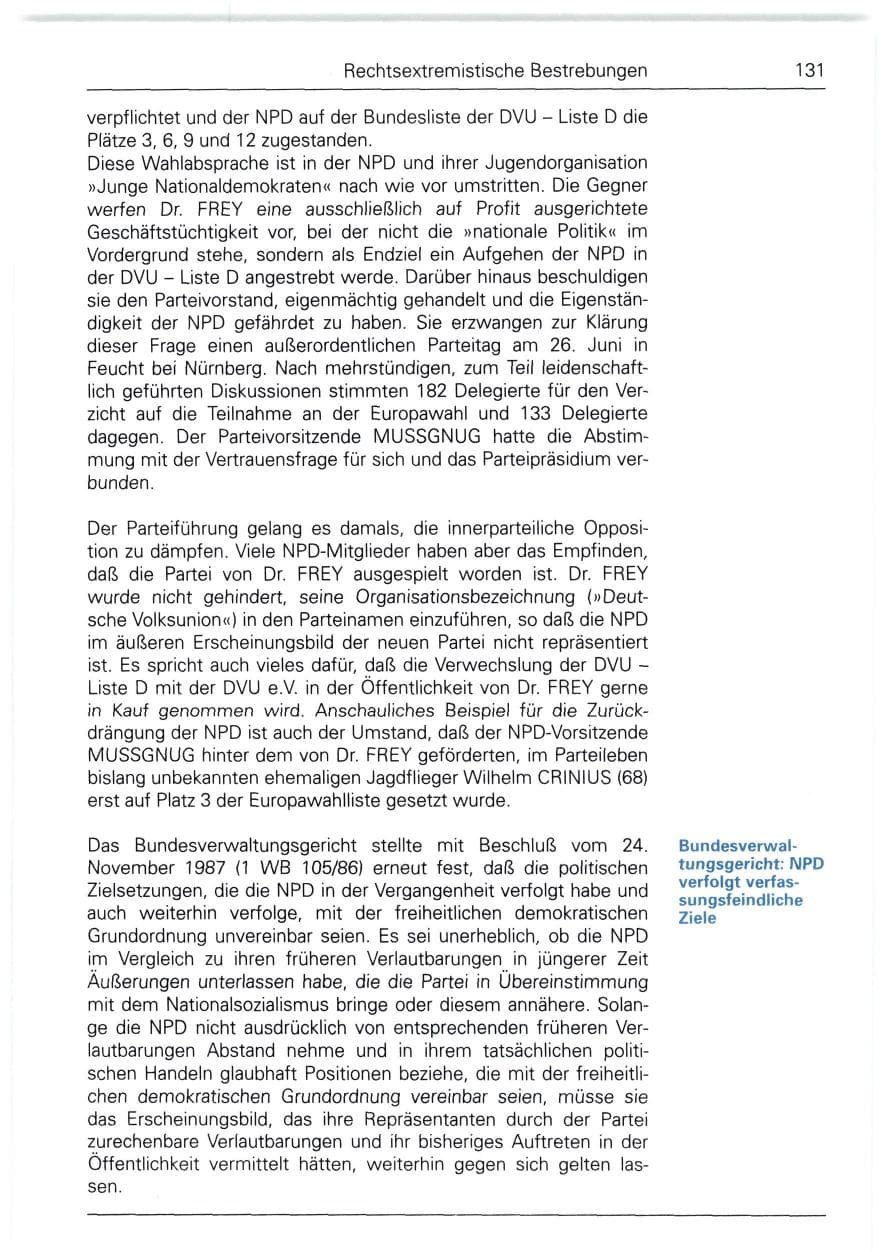 Seite 131 des Verfassungsschutzbericht 1988 Bund