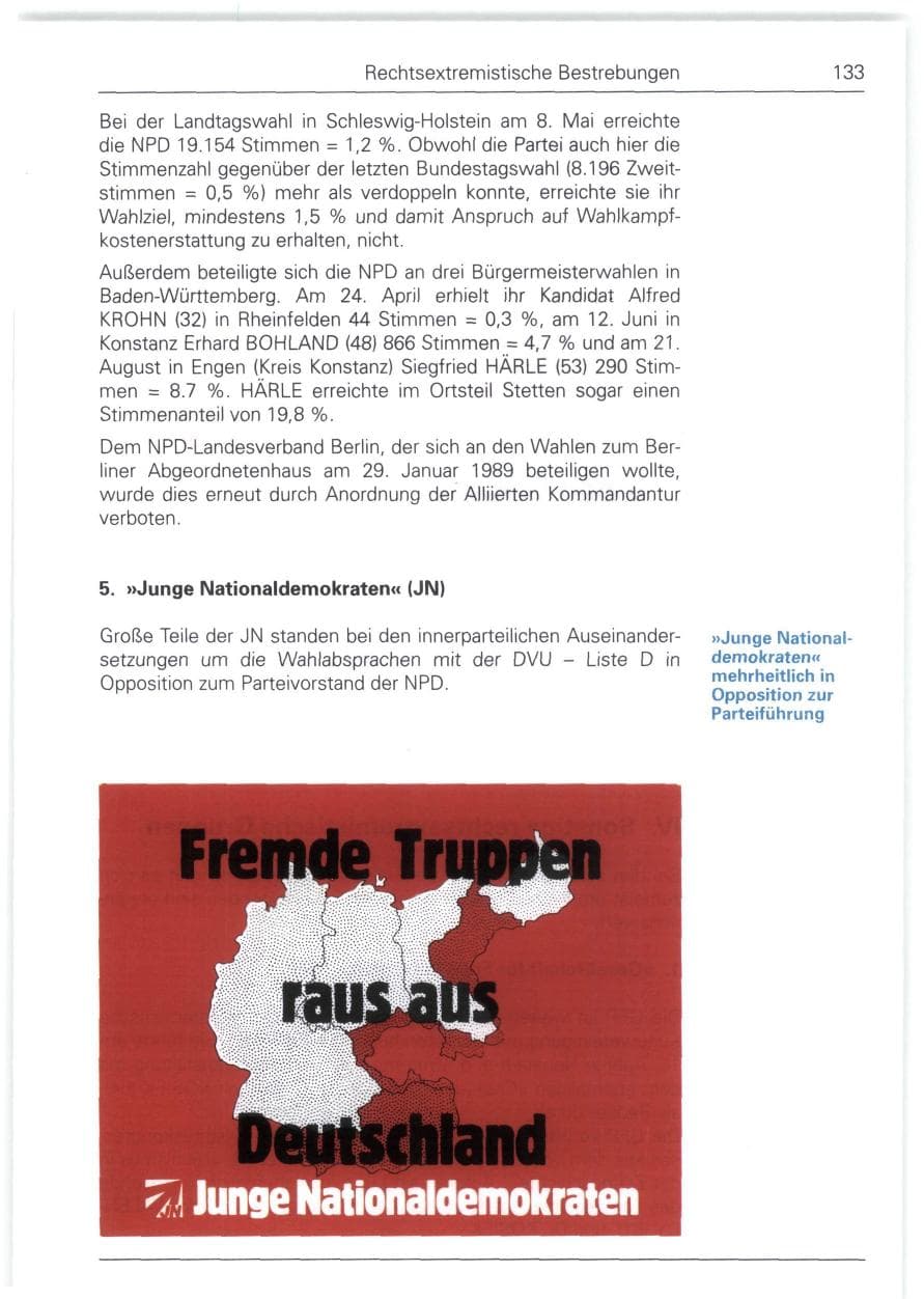 Seite 133 des Verfassungsschutzbericht 1988 Bund