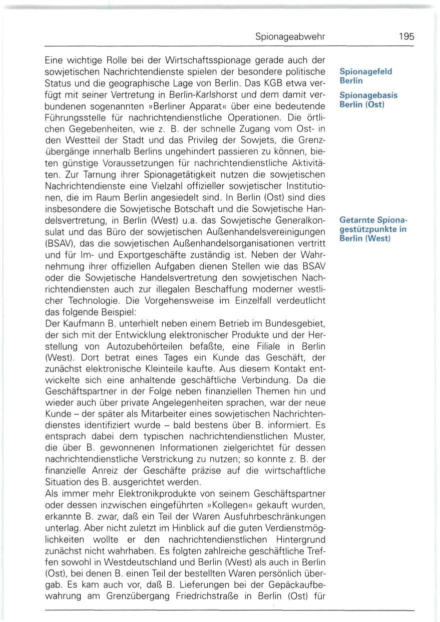 Seite 195 des Verfassungsschutzbericht 1988 Bund