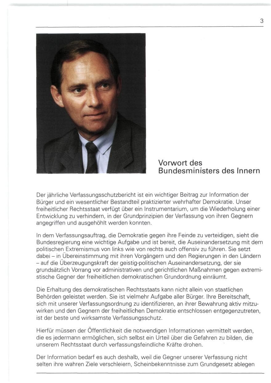 Seite 3 des Verfassungsschutzbericht 1988 Bund