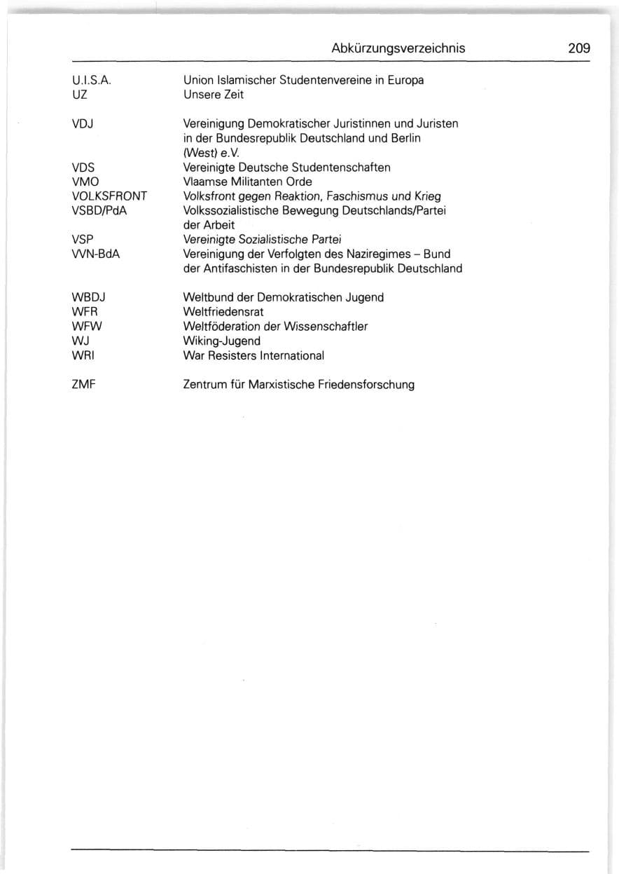 Seite 209 des Verfassungsschutzbericht 1988 Bund