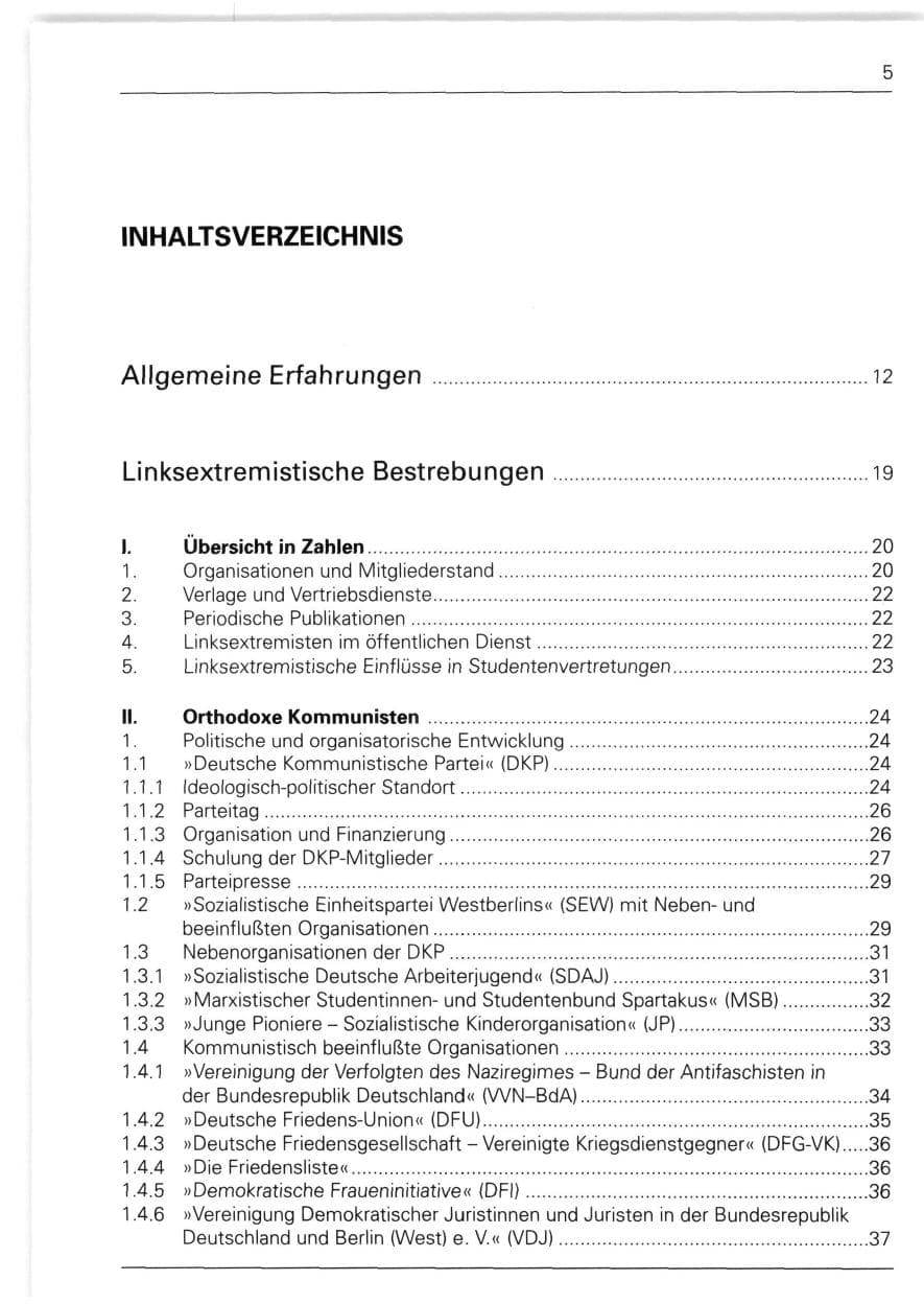 Seite 5 des Verfassungsschutzbericht 1988 Bund