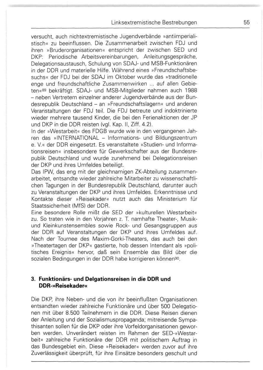 Seite 55 des Verfassungsschutzbericht 1988 Bund