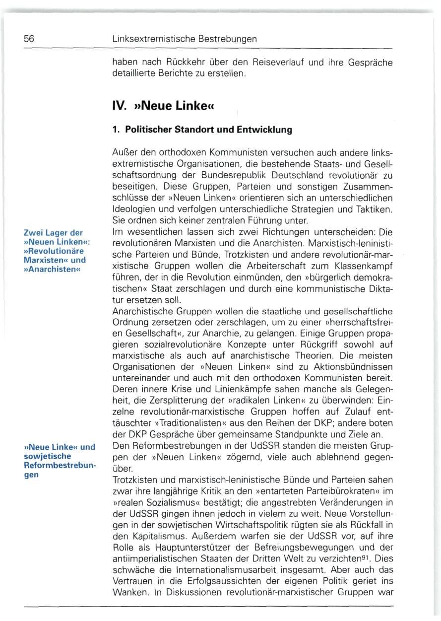 Seite 56 des Verfassungsschutzbericht 1988 Bund