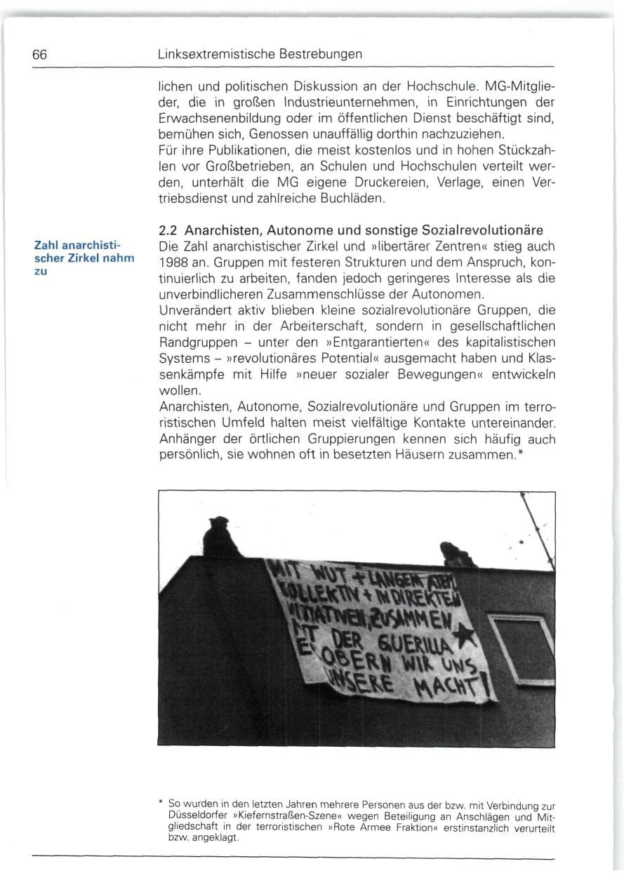 Seite 66 des Verfassungsschutzbericht 1988 Bund