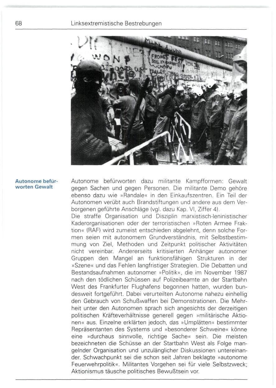 Seite 68 des Verfassungsschutzbericht 1988 Bund