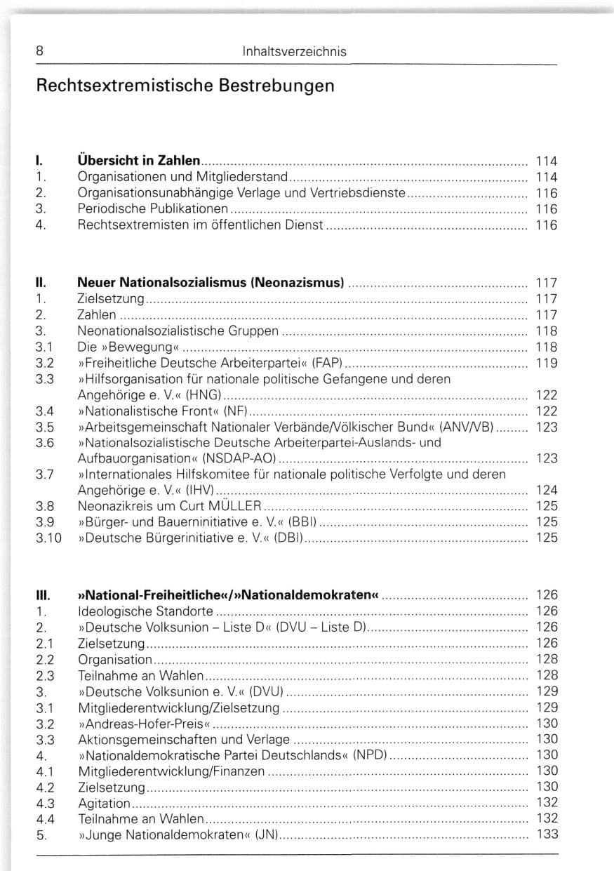 Seite 8 des Verfassungsschutzbericht 1988 Bund