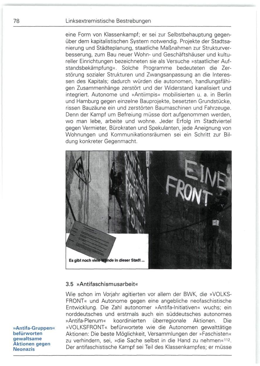 Seite 78 des Verfassungsschutzbericht 1988 Bund