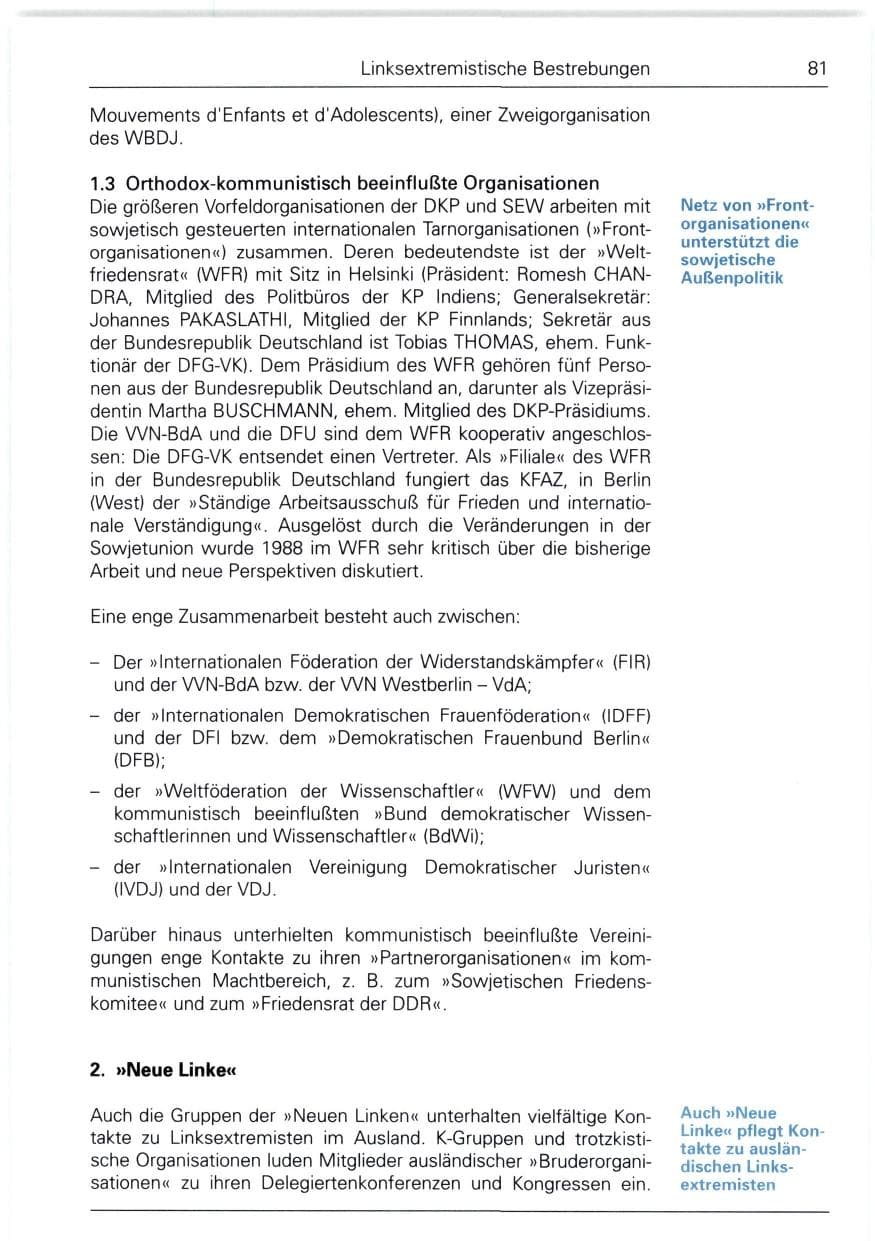 Seite 81 des Verfassungsschutzbericht 1988 Bund