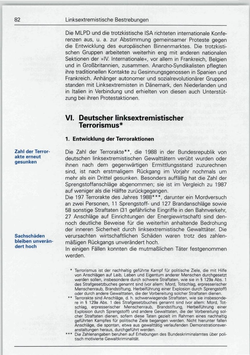 Seite 82 des Verfassungsschutzbericht 1988 Bund