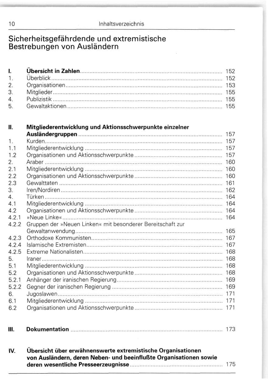 Seite 10 des Verfassungsschutzbericht 1988 Bund