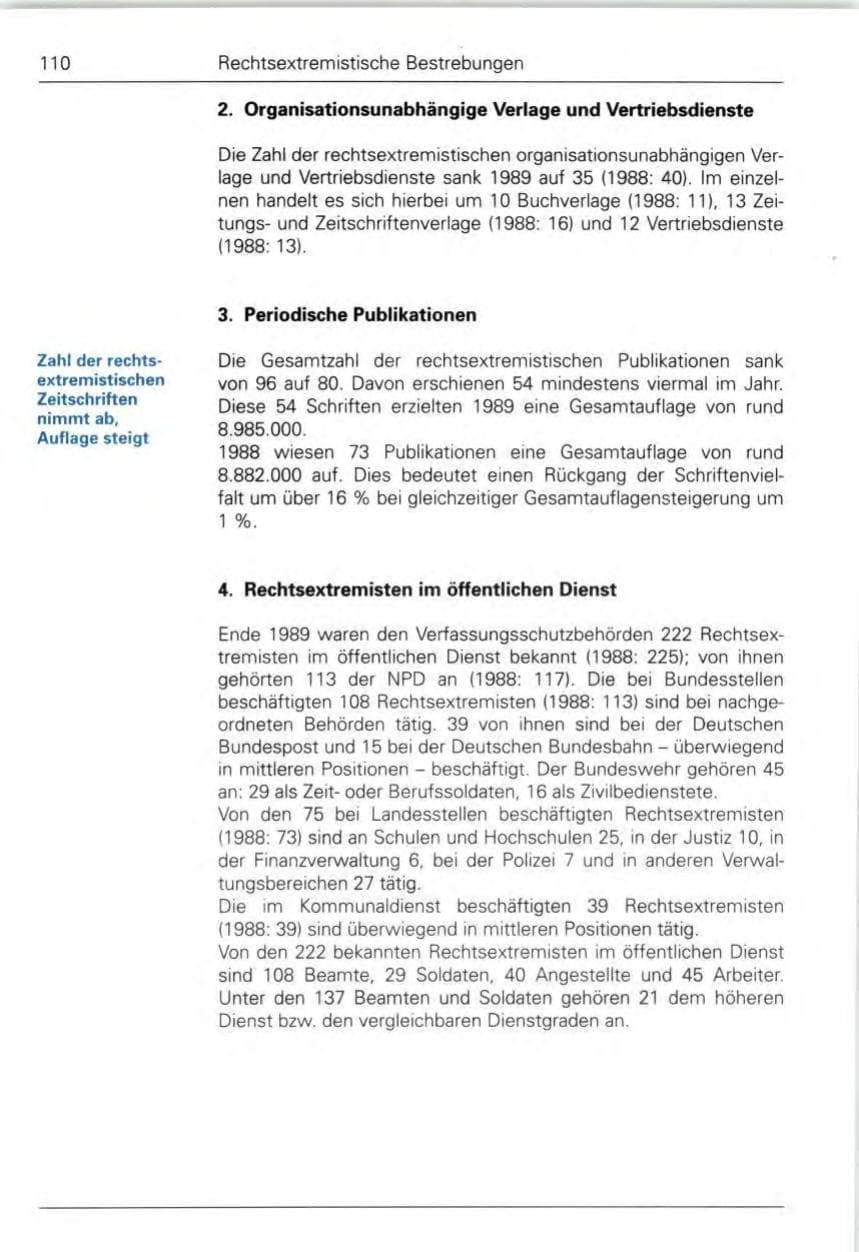 Seite 112 des Verfassungsschutzbericht 1989 Bund