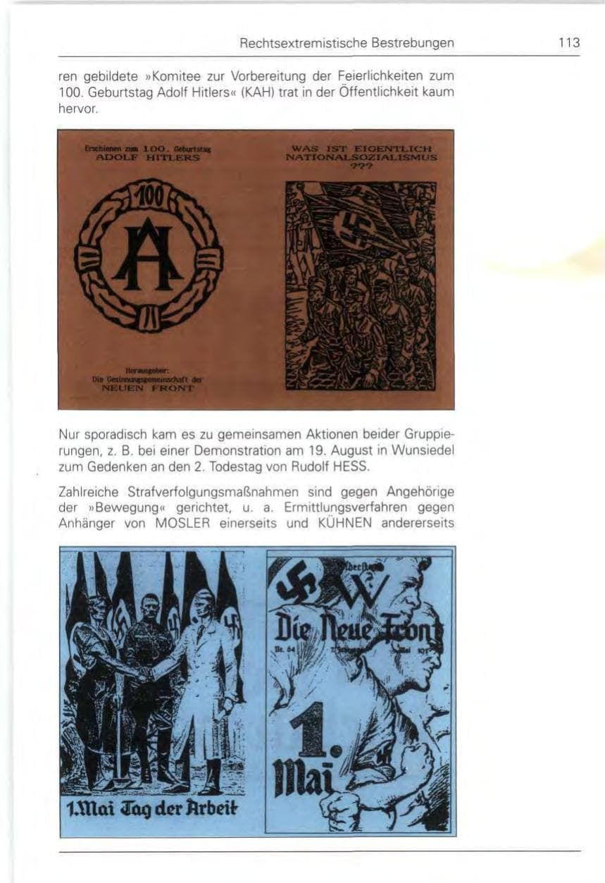Seite 115 des Verfassungsschutzbericht 1989 Bund