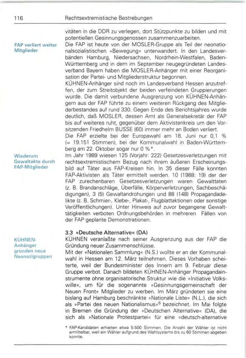 Seite 118 des Verfassungsschutzbericht 1989 Bund