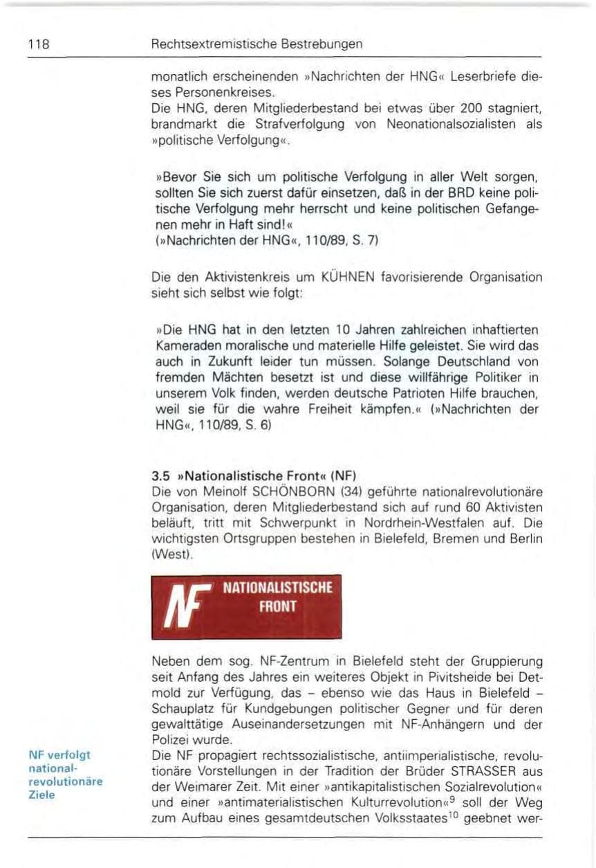 Seite 120 des Verfassungsschutzbericht 1989 Bund