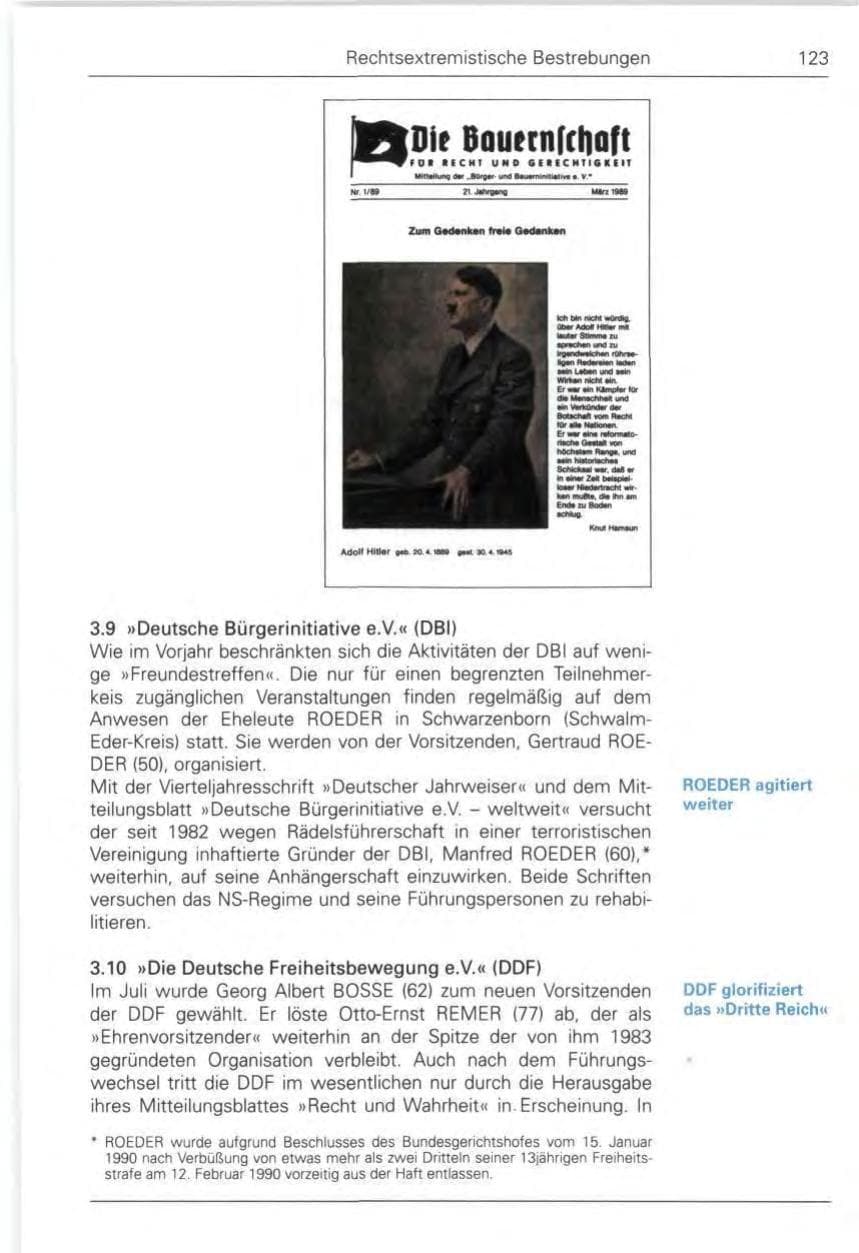 Seite 125 des Verfassungsschutzbericht 1989 Bund