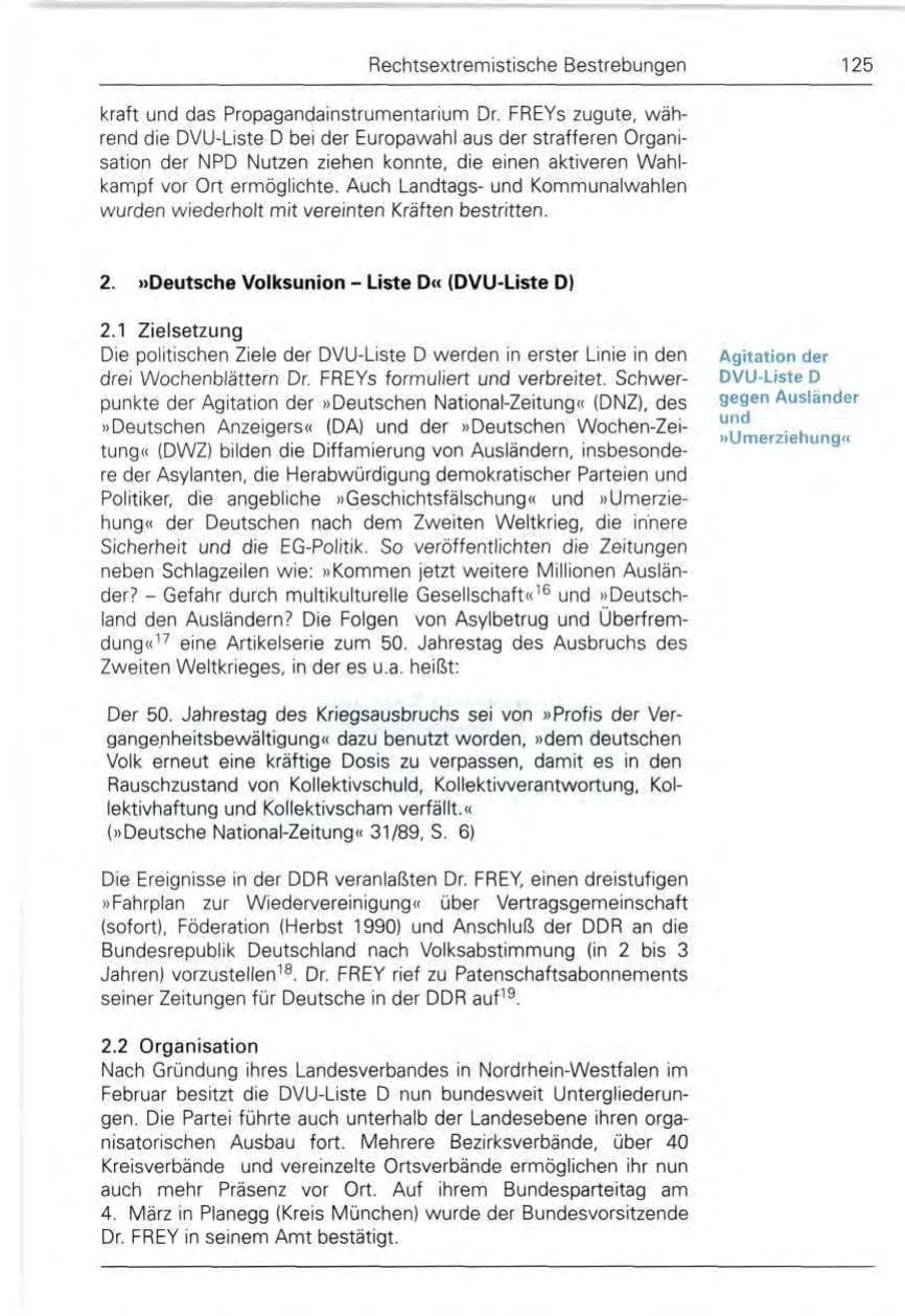 Seite 127 des Verfassungsschutzbericht 1989 Bund
