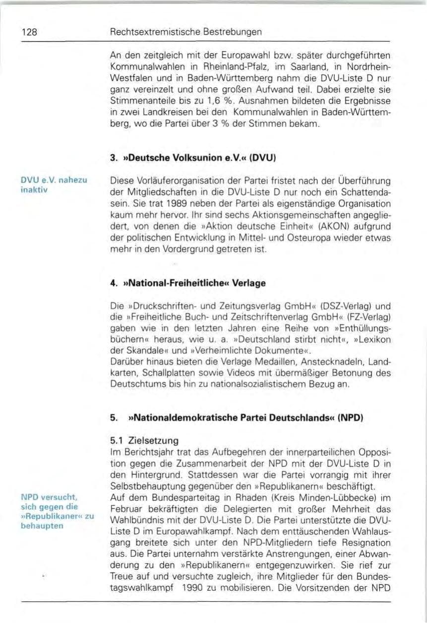 Seite 130 des Verfassungsschutzbericht 1989 Bund