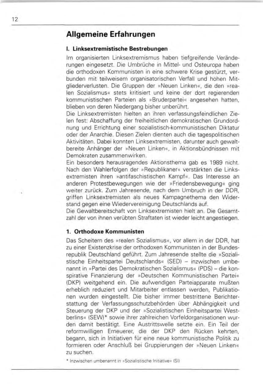 Seite 14 des Verfassungsschutzbericht 1989 Bund