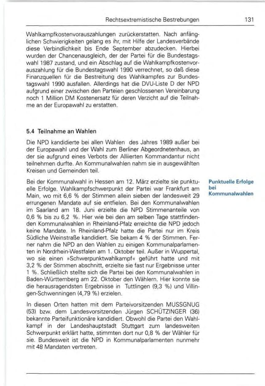 Seite 133 des Verfassungsschutzbericht 1989 Bund