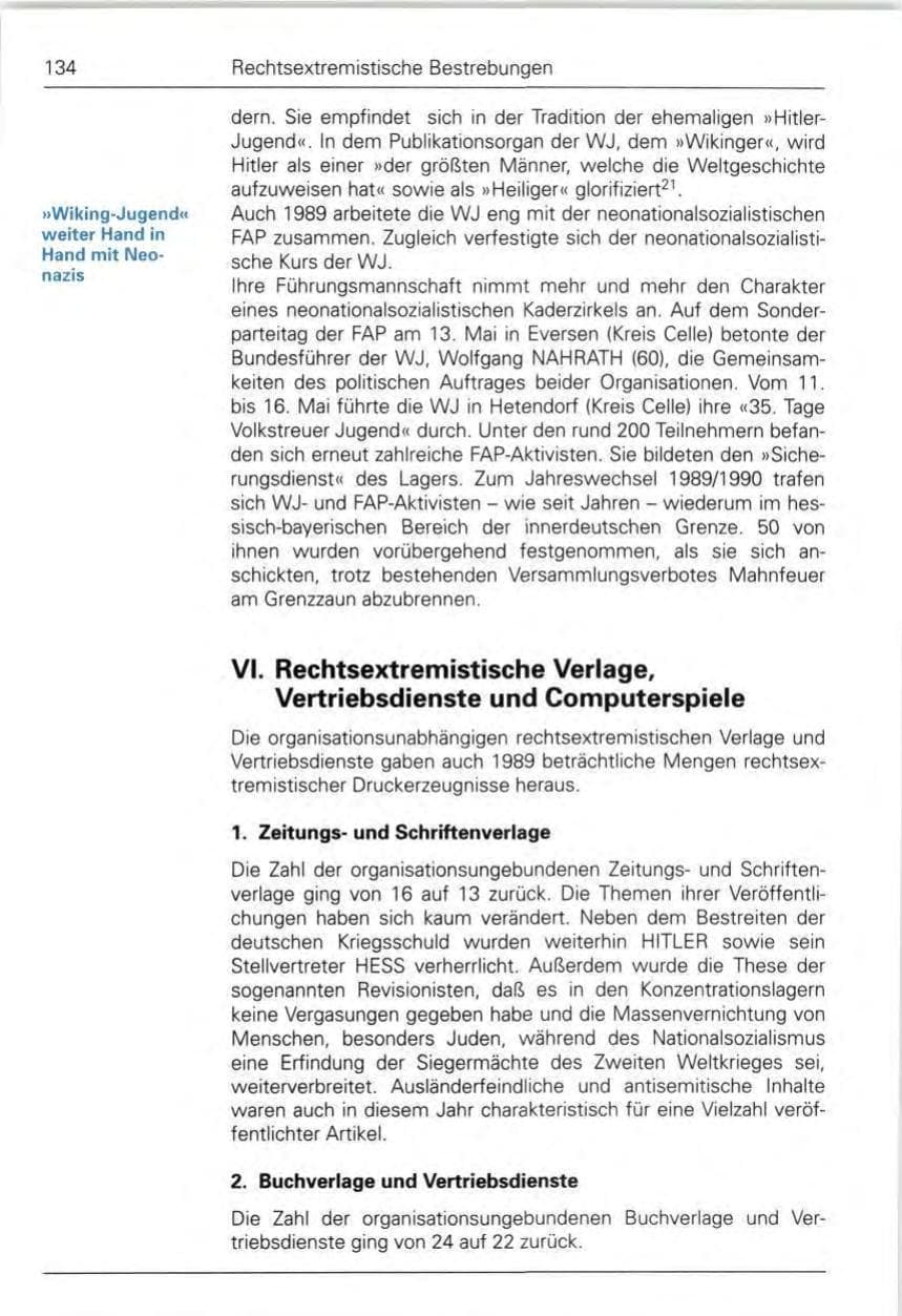 Seite 136 des Verfassungsschutzbericht 1989 Bund