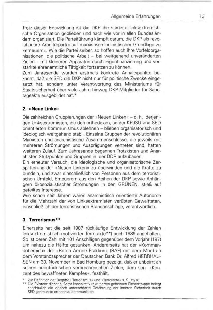 Seite 15 des Verfassungsschutzbericht 1989 Bund