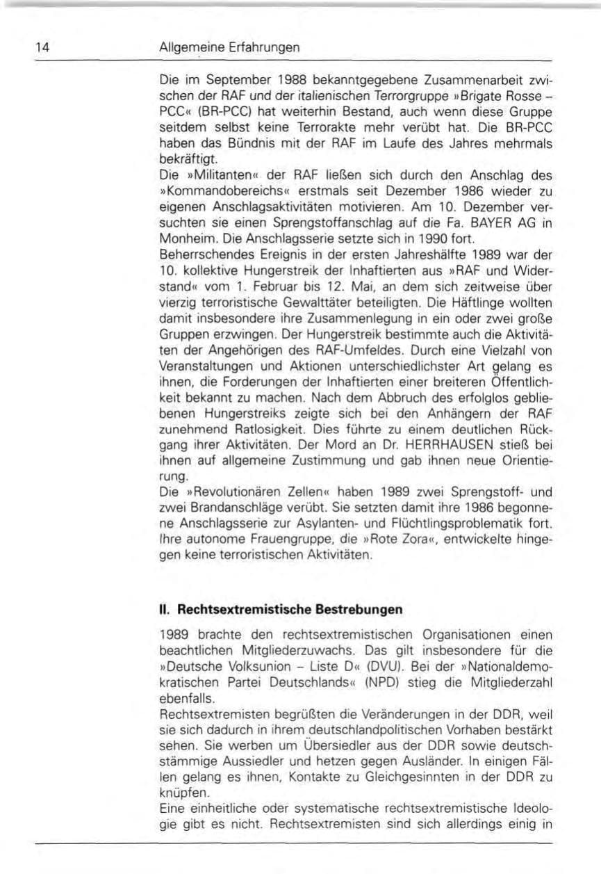 Seite 16 des Verfassungsschutzbericht 1989 Bund
