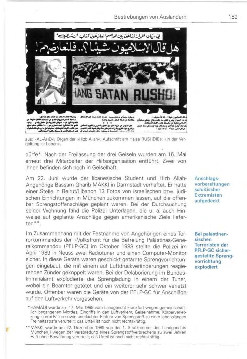Seite 161 des Verfassungsschutzbericht 1989 Bund