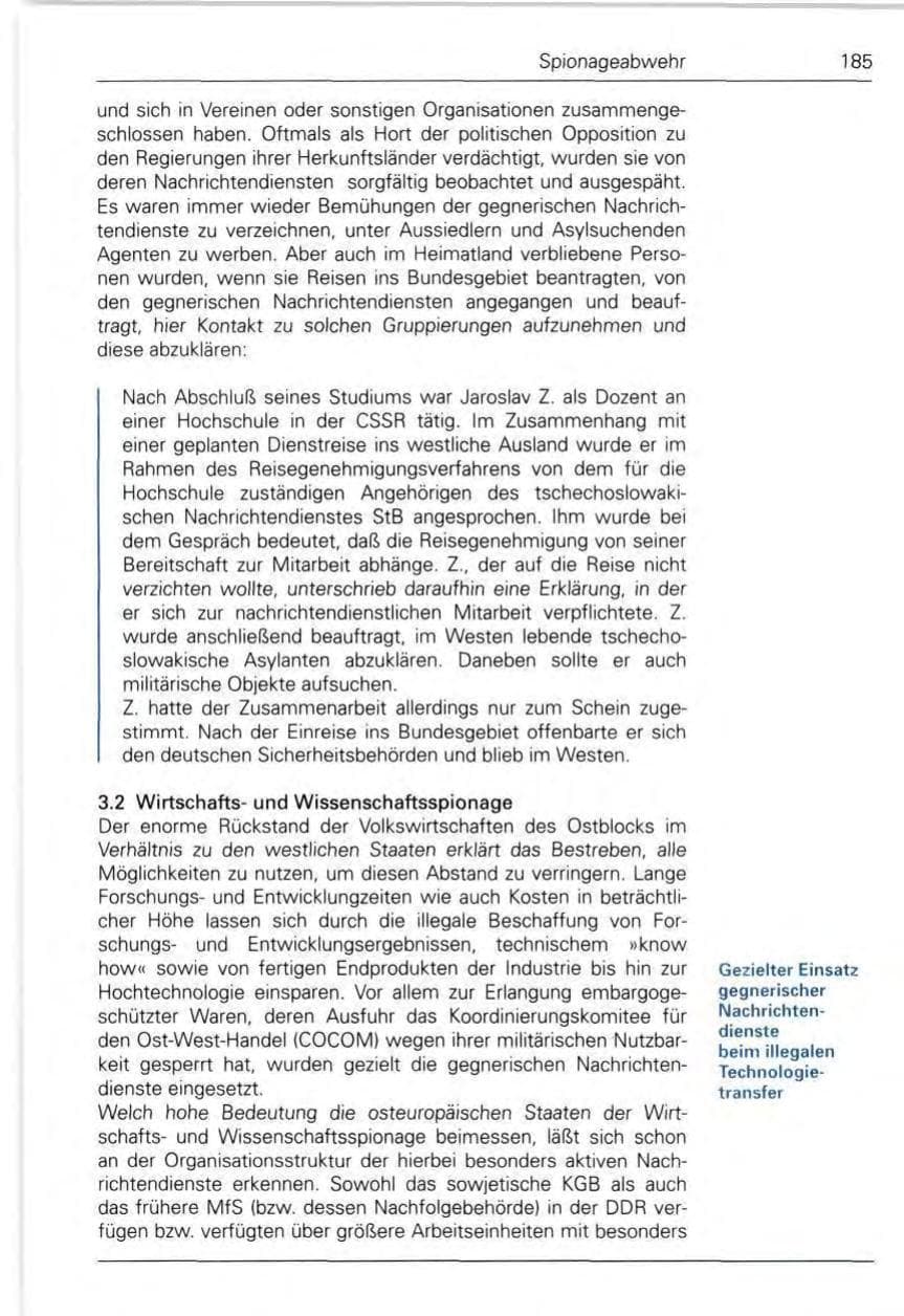 Seite 187 des Verfassungsschutzbericht 1989 Bund