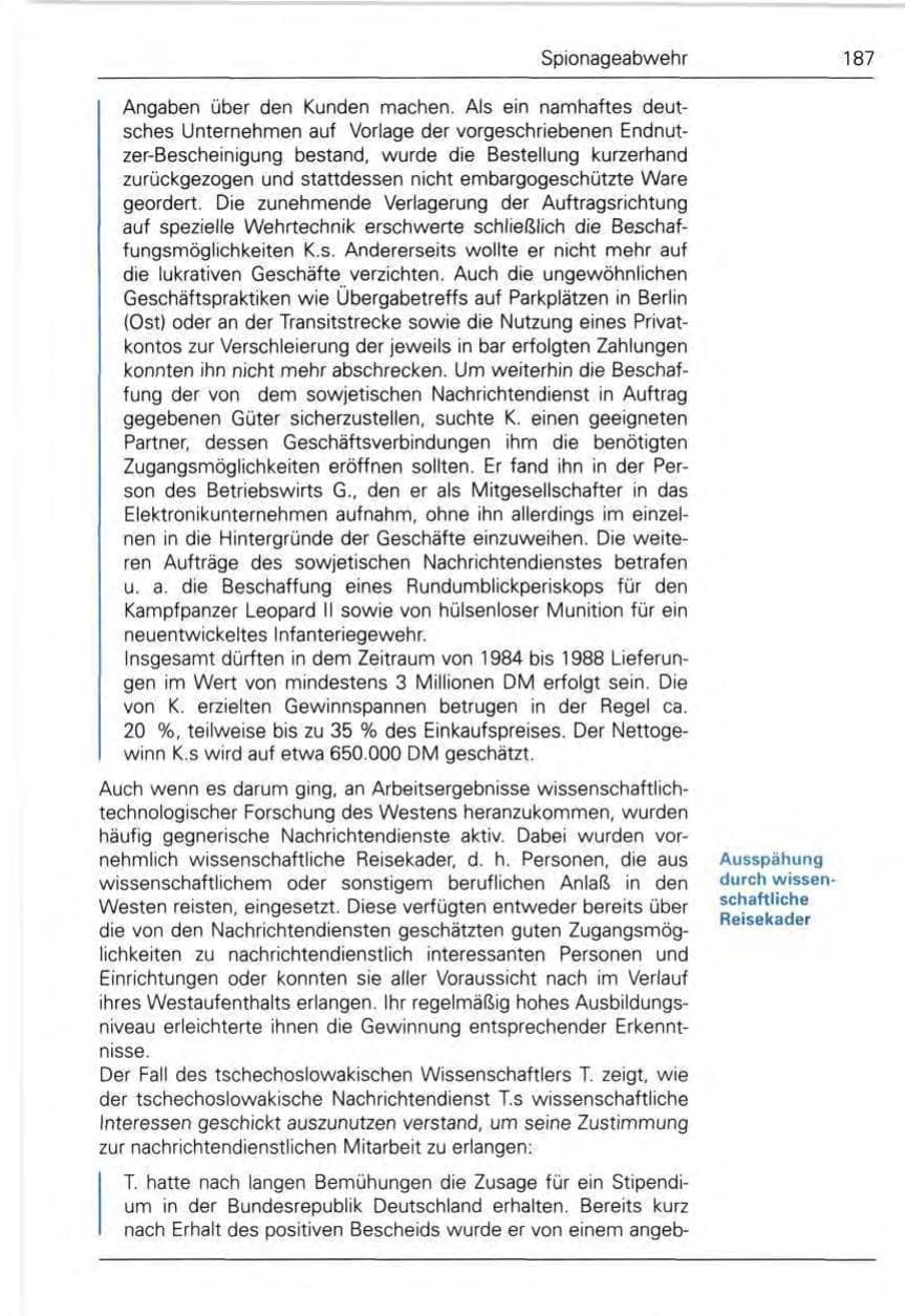 Seite 189 des Verfassungsschutzbericht 1989 Bund