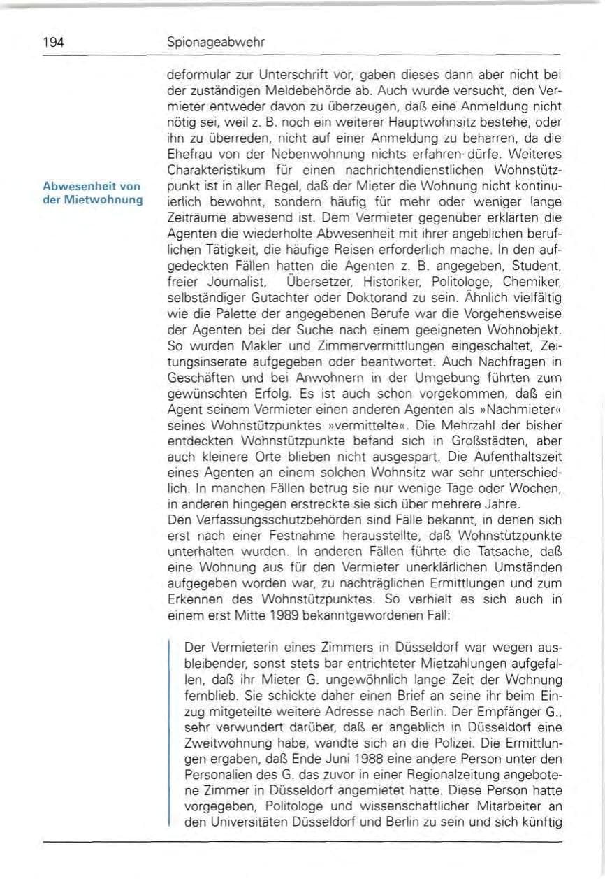 Seite 196 des Verfassungsschutzbericht 1989 Bund