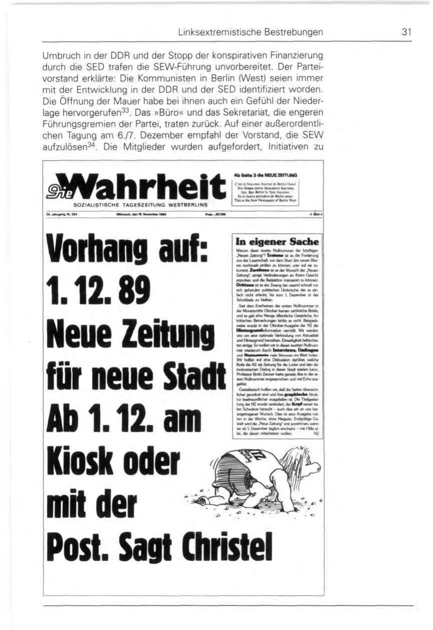 Seite 33 des Verfassungsschutzbericht 1989 Bund