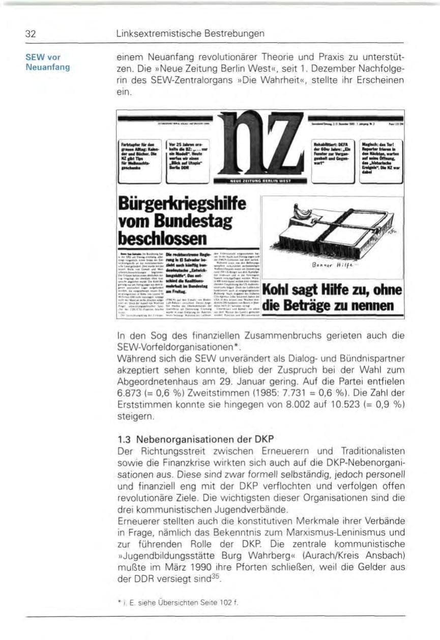Seite 34 des Verfassungsschutzbericht 1989 Bund