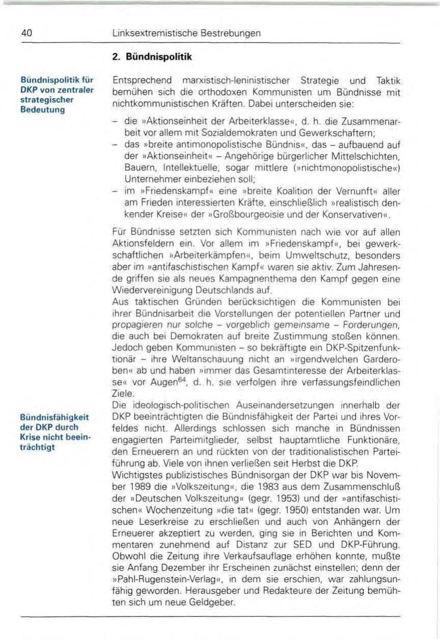 Seite 42 des Verfassungsschutzbericht 1989 Bund