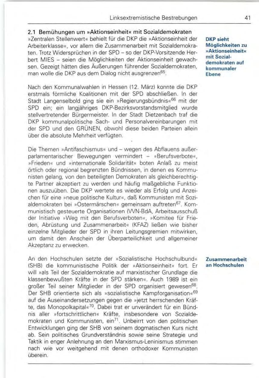 Seite 43 des Verfassungsschutzbericht 1989 Bund
