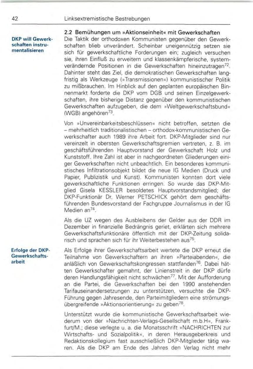Seite 44 des Verfassungsschutzbericht 1989 Bund