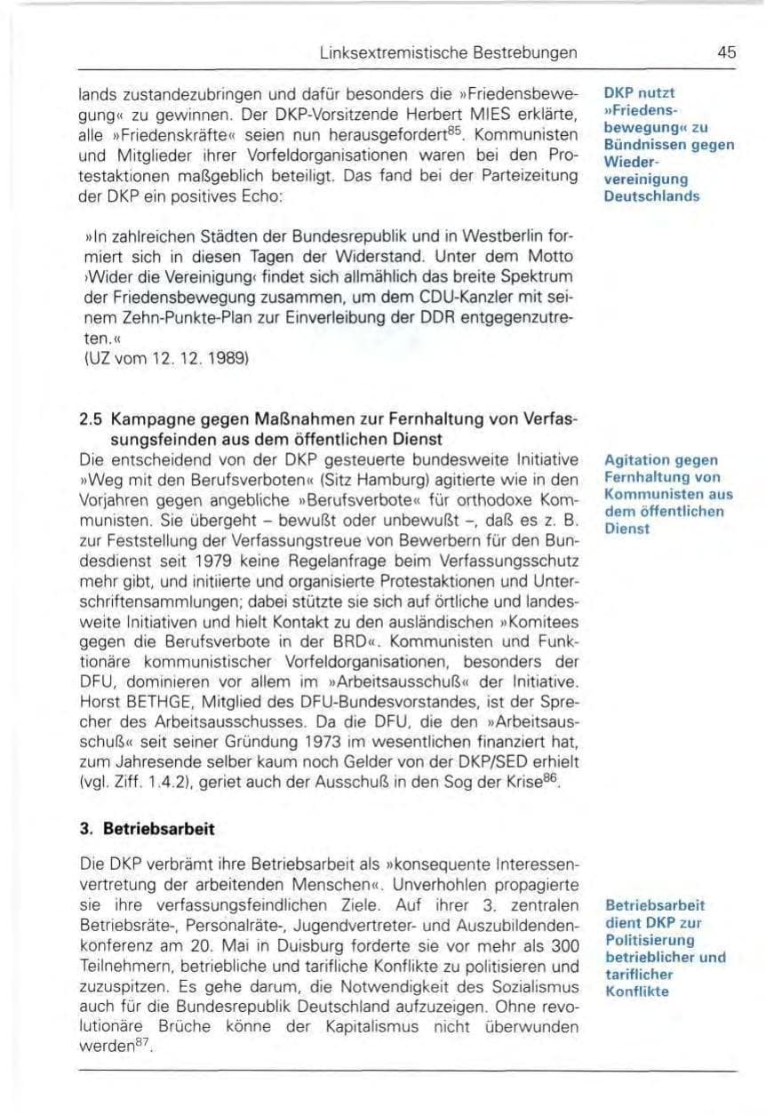 Seite 47 des Verfassungsschutzbericht 1989 Bund